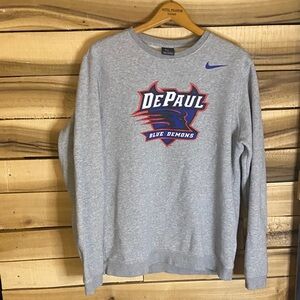Nike Gray Crewneck Sweatshirt with DePaul Blue Demons Logo size large